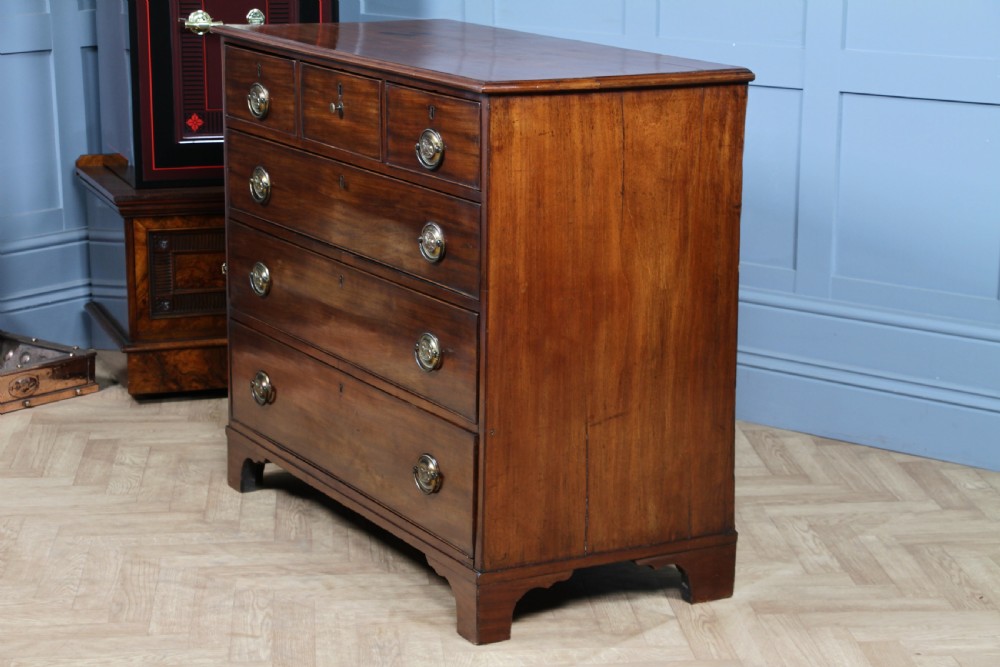 Original Antique Georgian Mahogany Chest Bank of 6 Drawers 3 over 3 Restored C1830 View IX