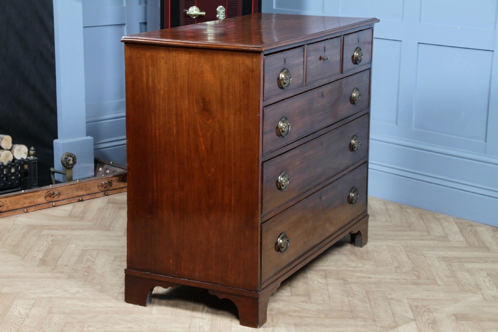 Original Antique Georgian Mahogany Chest Bank of 6 Drawers 3 over 3 Restored C1830 View X