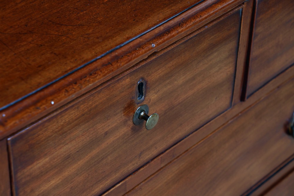 Original Antique Georgian Mahogany Chest Bank of 6 Drawers 3 over 3 Restored C1830 View XI