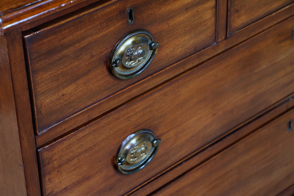 Original Antique Georgian Mahogany Chest Bank of 6 Drawers 3 over 3 Restored C1830 View XII