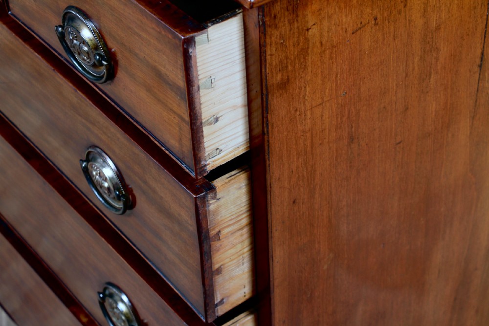 Original Antique Georgian Mahogany Chest Bank of 6 Drawers 3 over 3 Restored C1830 View XVI
