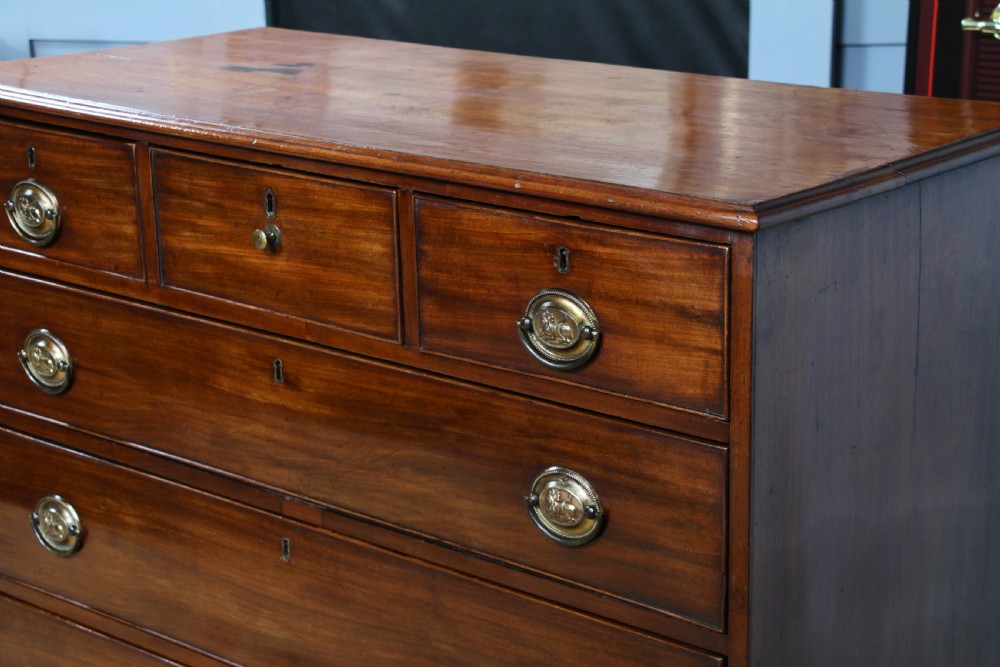 Original Antique Georgian Mahogany Chest Bank of 6 Drawers 3 over 3 Restored C1830 View XVII