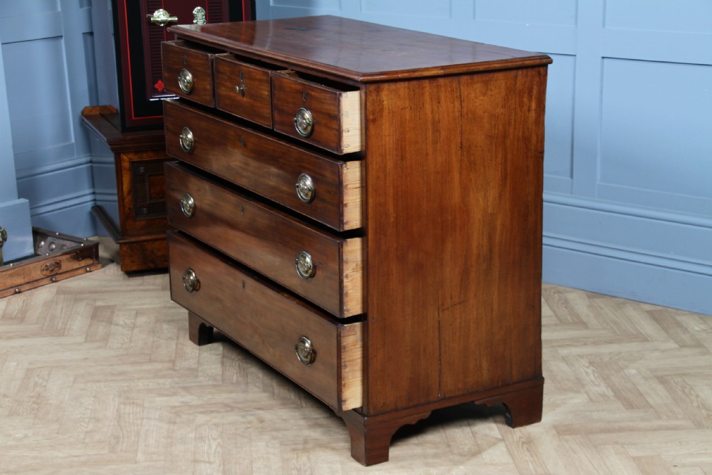 Original Antique Georgian Mahogany Chest Bank of 6 Drawers 3 over 3 Restored C1830 View XVIII