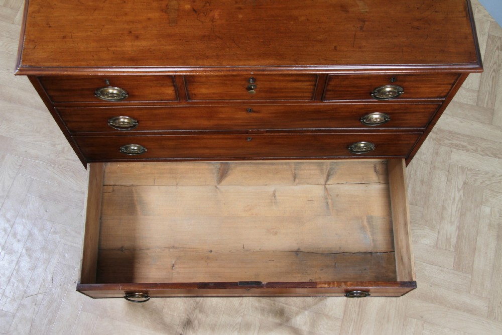 Original Antique Georgian Mahogany Chest Bank of 6 Drawers 3 over 3 Restored C1830 View XXI
