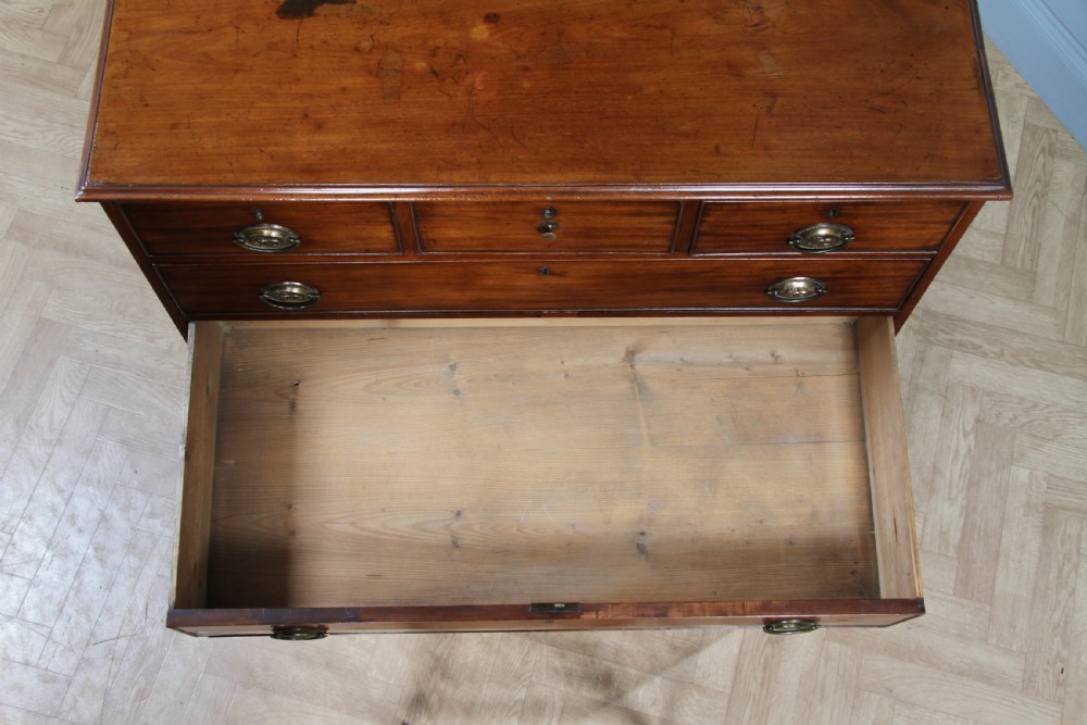 Original Antique Georgian Mahogany Chest Bank of 6 Drawers 3 over 3 Restored C1830 View XXIII