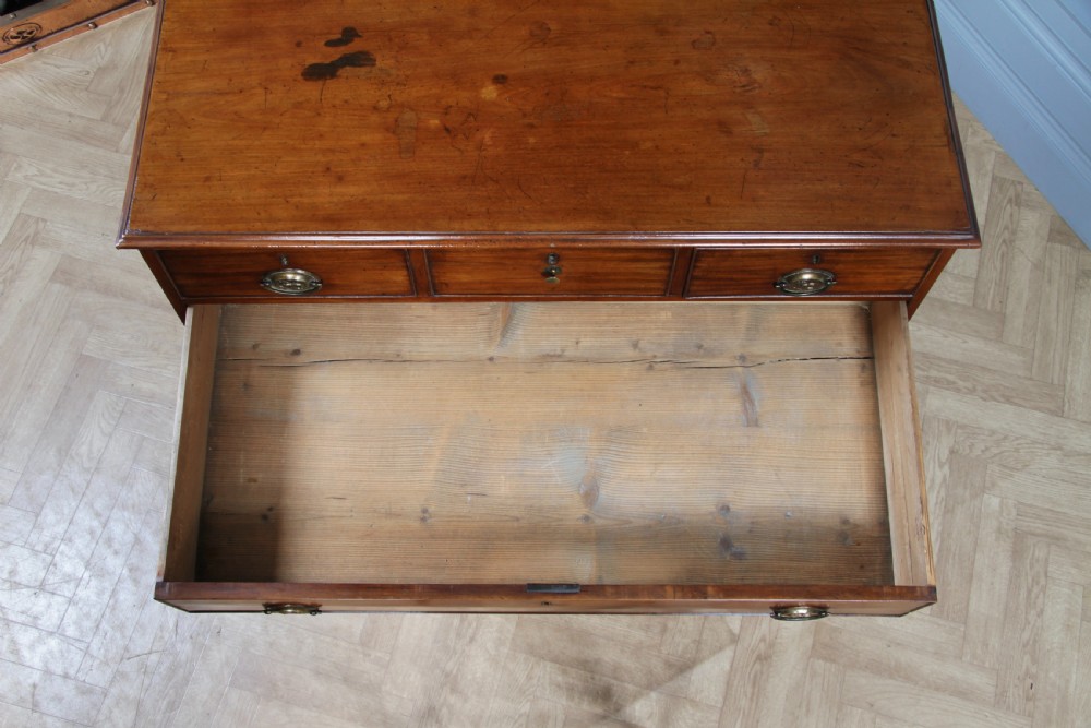 Original Antique Georgian Mahogany Chest Bank of 6 Drawers 3 over 3 Restored C1830 View XXIV