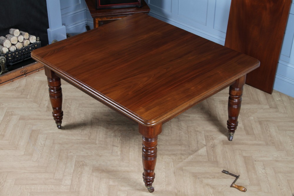 Antique Late Victorian Solid Mahogany Grand Wind Out 1 Leaf Dining Table C1880 View VIII