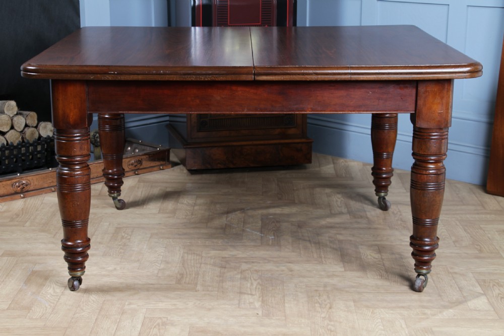 Antique Late Victorian Solid Mahogany Grand Wind Out 1 Leaf Dining Table C1880 View XVIII