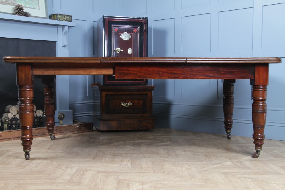 Antique Late Victorian Solid Mahogany Grand Wind Out 1 Leaf Dining Table C1880 View XXI