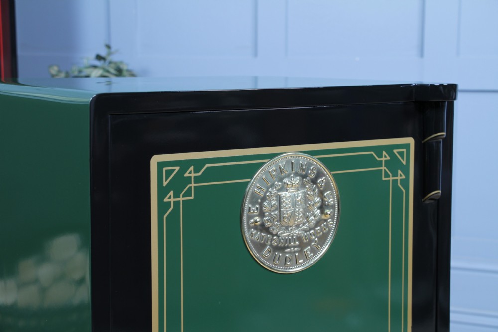 Antique Victorian 'E.HIPKINS & Co' Fully Restored Luxury Fireproof Safe on Stand View X