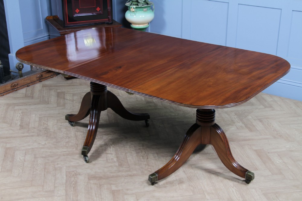 Antique Georgian Regency Mahogany D End Pedestal Dining Table C1820