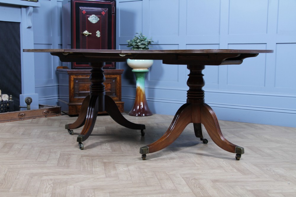 Antique Georgian Regency Mahogany D End Pedestal Dining Table C1820 View II