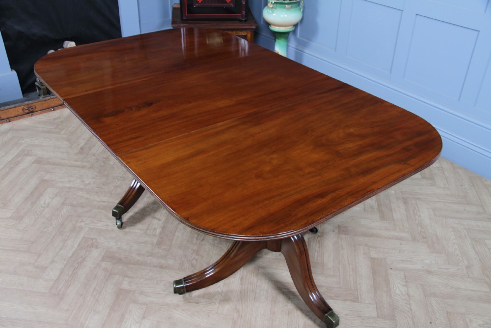 Antique Georgian Regency Mahogany D End Pedestal Dining Table C1820 View III