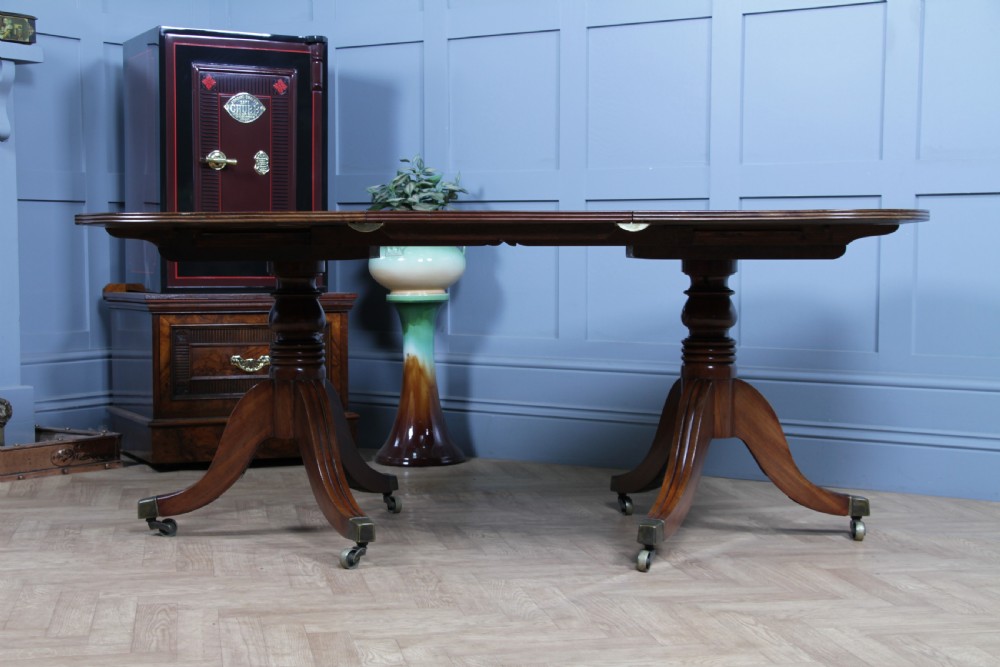 Antique Georgian Regency Mahogany D End Pedestal Dining Table C1820 View VII