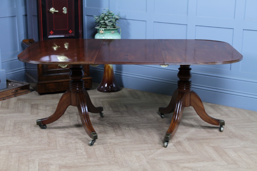 Antique Georgian Regency Mahogany D End Pedestal Dining Table C1820 View VIII