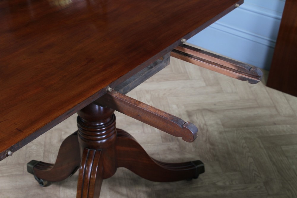 Antique Georgian Regency Mahogany D End Pedestal Dining Table C1820 View X