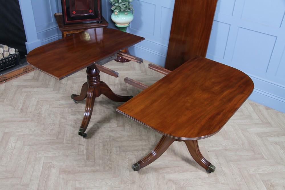 Antique Georgian Regency Mahogany D End Pedestal Dining Table C1820 View XI