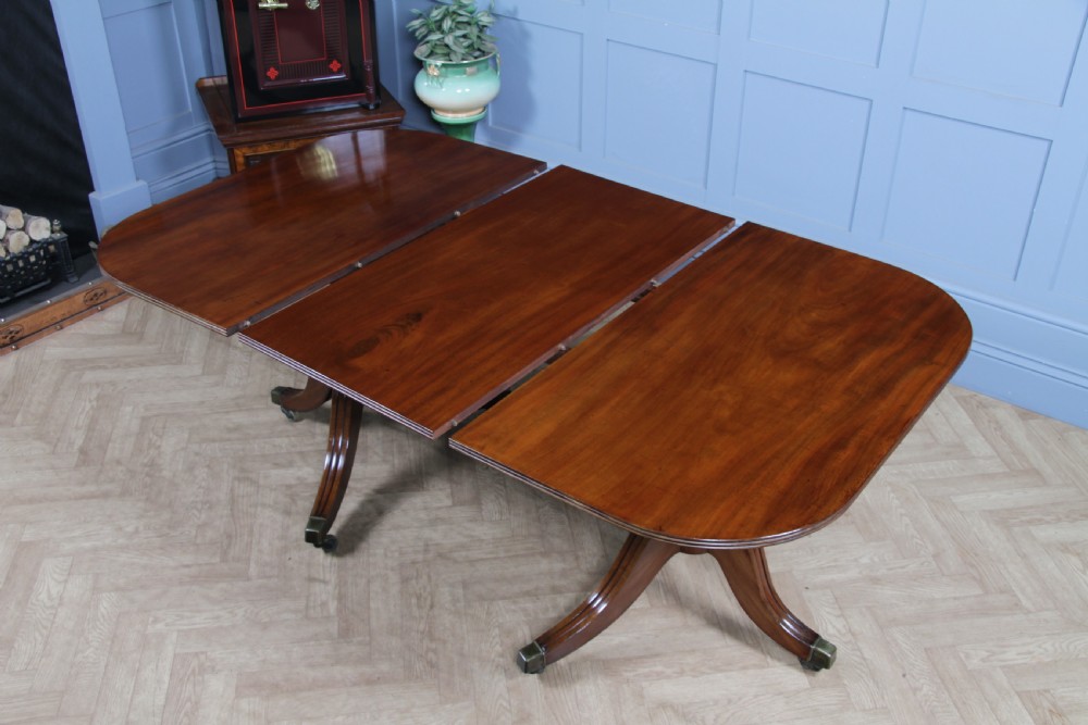 Antique Georgian Regency Mahogany D End Pedestal Dining Table C1820 View XII