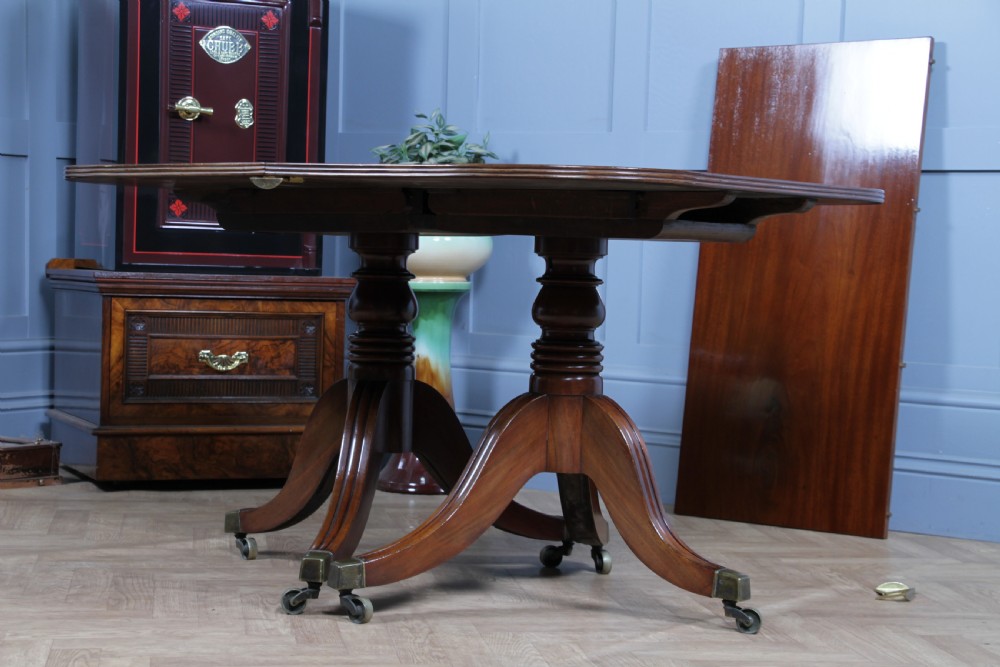 Antique Georgian Regency Mahogany D End Pedestal Dining Table C1820 View XV