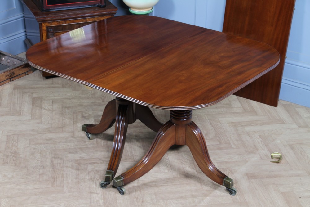 Antique Georgian Regency Mahogany D End Pedestal Dining Table C1820 View XVI