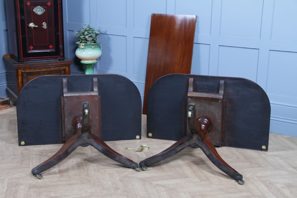 Antique Georgian Regency Mahogany D End Pedestal Dining Table C1820 View XXI