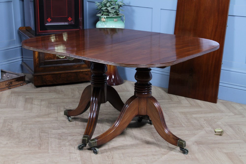Antique Georgian Regency Mahogany D End Pedestal Dining Table C1820 View XXII