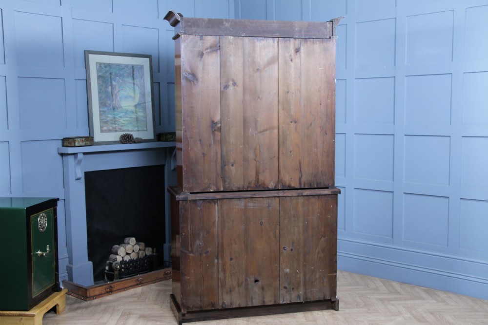 Antique Late Victorian 19th Century Solid Walnut Glazed Bookcase Cabinet C1880 View XXI