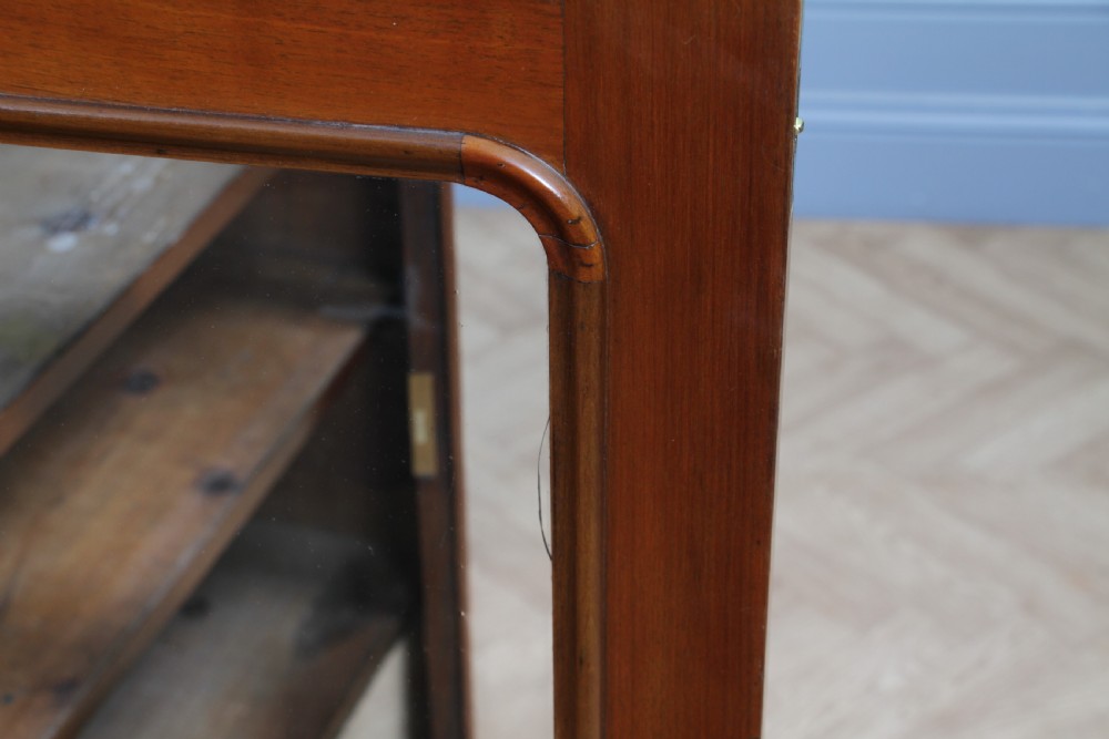 Antique Late Victorian 19th Century Solid Walnut Glazed Bookcase Cabinet C1880 View XXIII