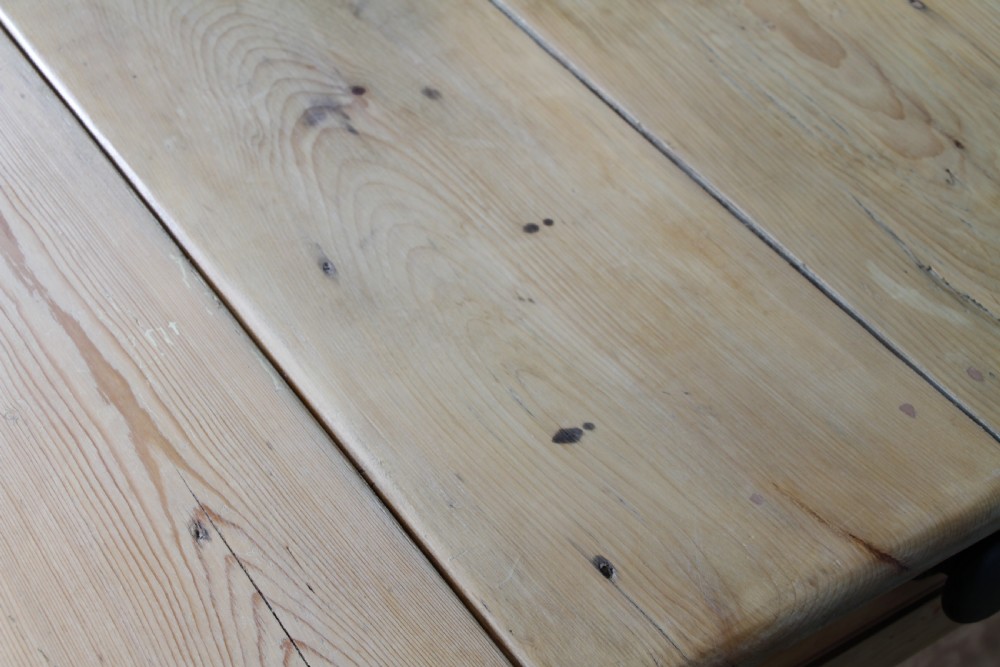 Original Antique Victorian Pine Scrub Top Drop Leaf Pembroke Table With Drawer View XVI