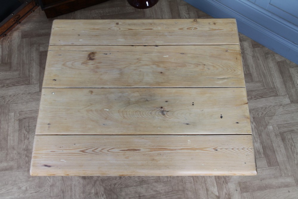 Original Antique Victorian Pine Scrub Top Drop Leaf Pembroke Table With Drawer View XVIII
