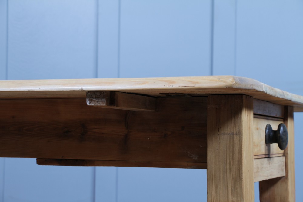 Original Antique Victorian Pine Scrub Top Drop Leaf Pembroke Table With Drawer View XX