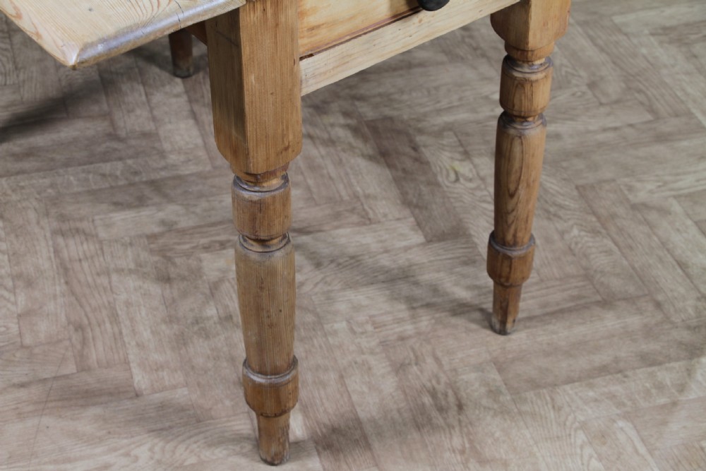 Original Antique Victorian Pine Scrub Top Drop Leaf Pembroke Table With Drawer View XXIII