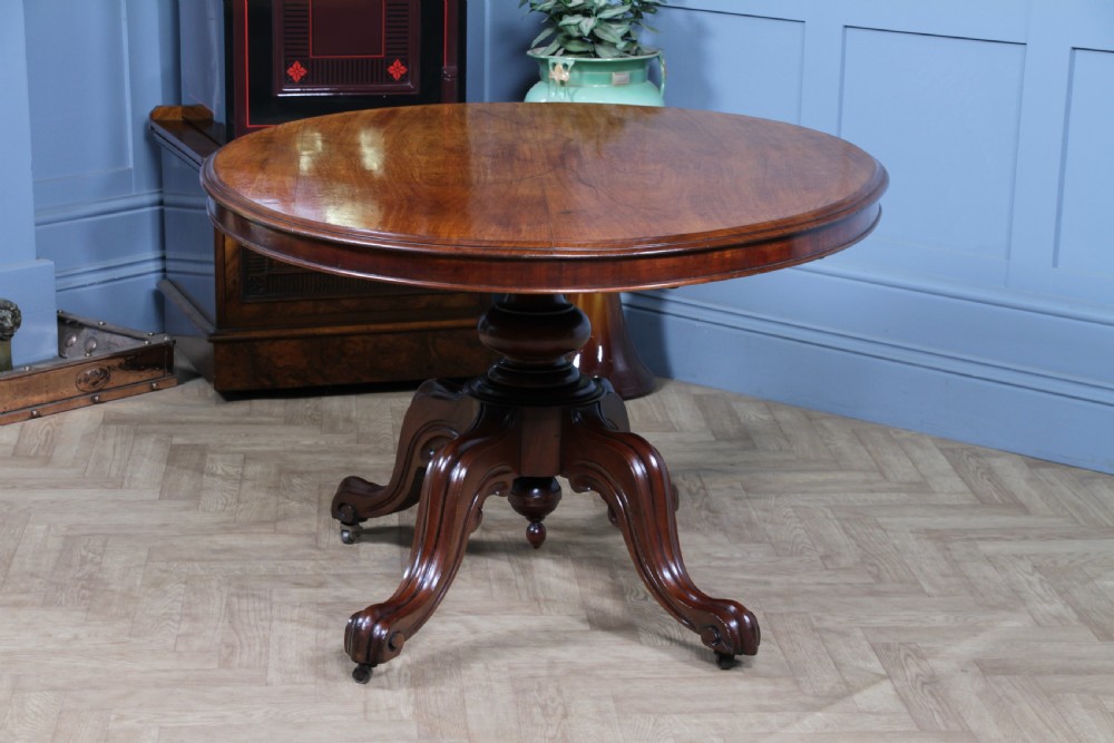 Antique Victorian Mahogany Tilt Top Oval Carved Breakfast Dining Table C1880 View VIII