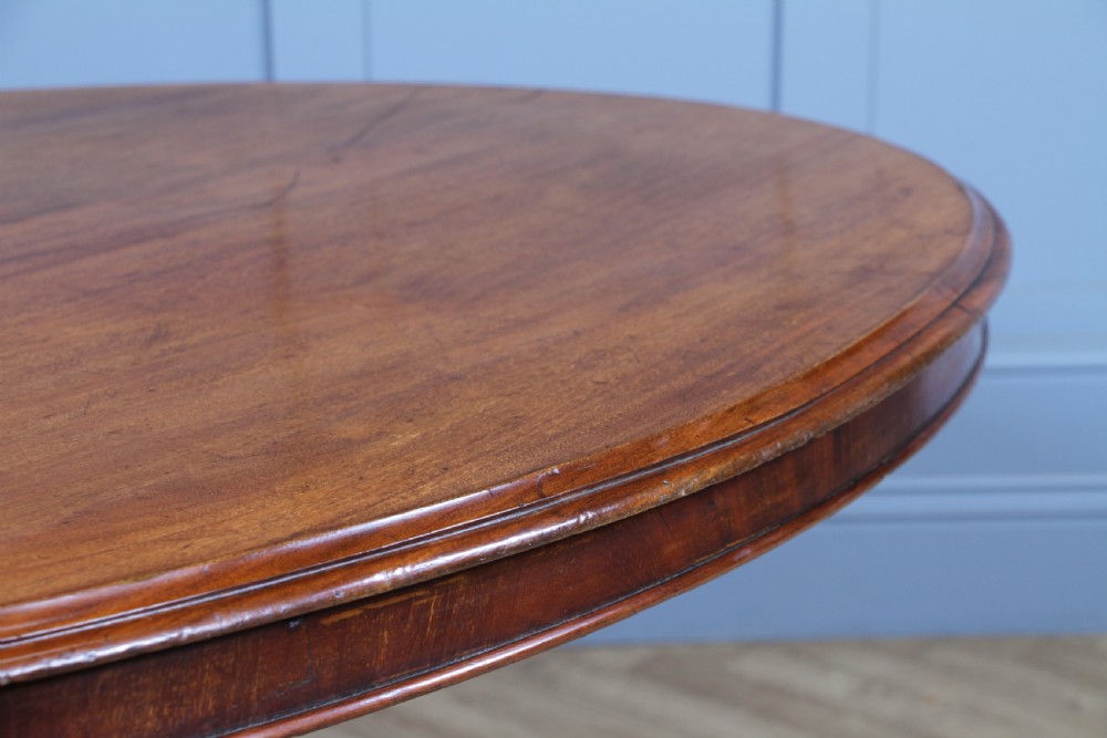 Antique Victorian Mahogany Tilt Top Oval Carved Breakfast Dining Table C1880 View XI