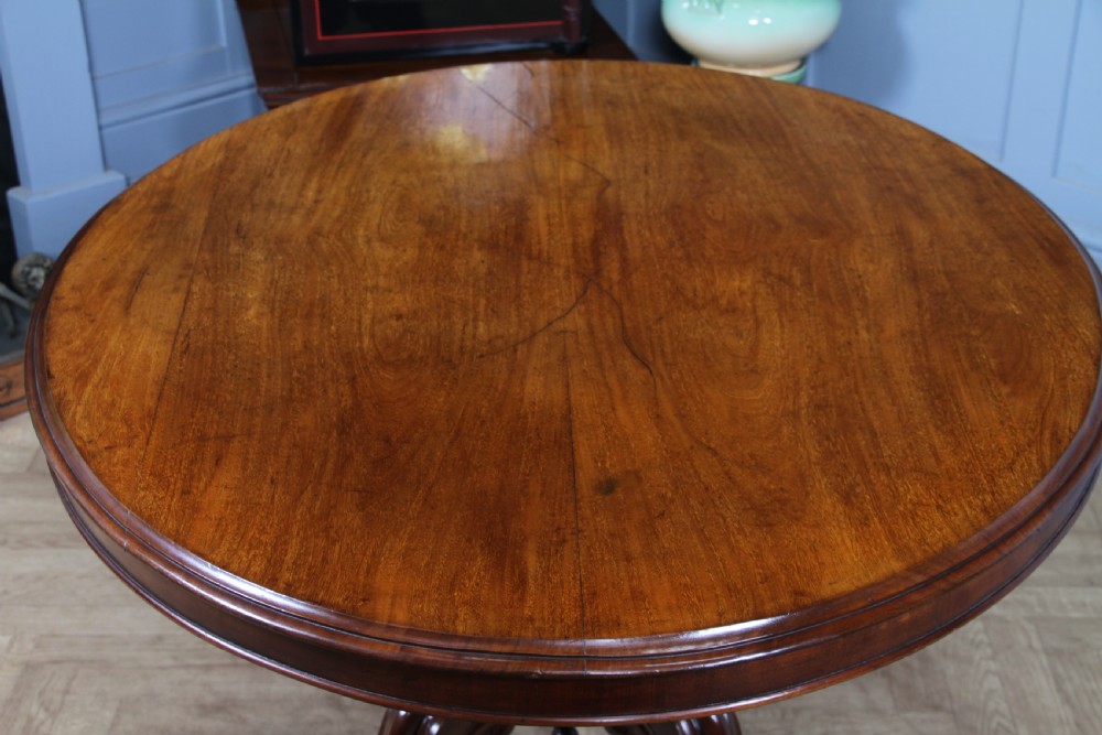Antique Victorian Mahogany Tilt Top Oval Carved Breakfast Dining Table C1880 View XII