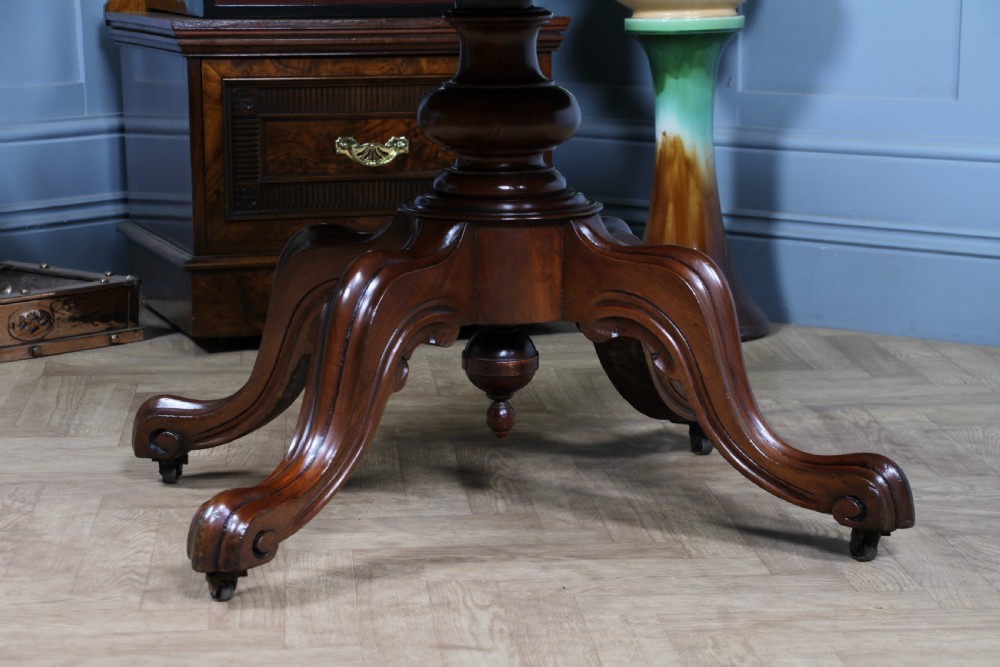 Antique Victorian Mahogany Tilt Top Oval Carved Breakfast Dining Table C1880 View XV
