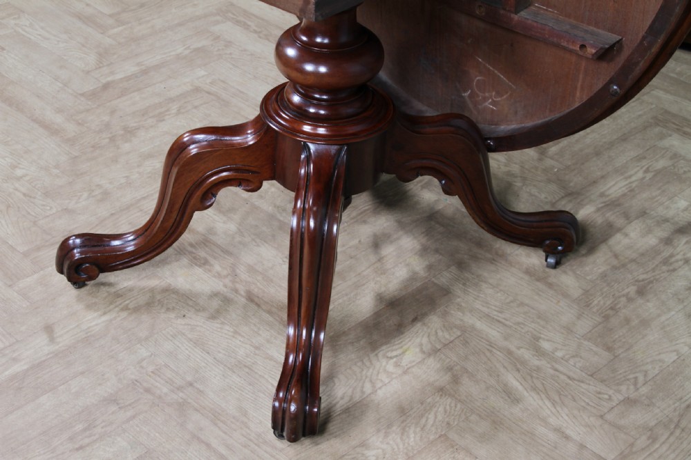 Antique Victorian Mahogany Tilt Top Oval Carved Breakfast Dining Table C1880 View XVII