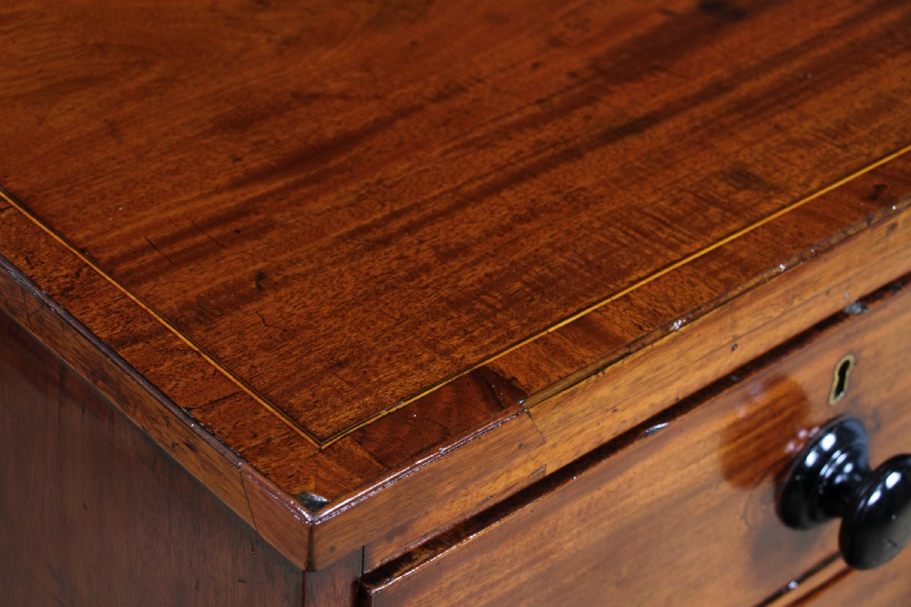 Original Antique Georgian Figured Mahogany Chest Bank of 5 Drawers Restored C1820 View IX