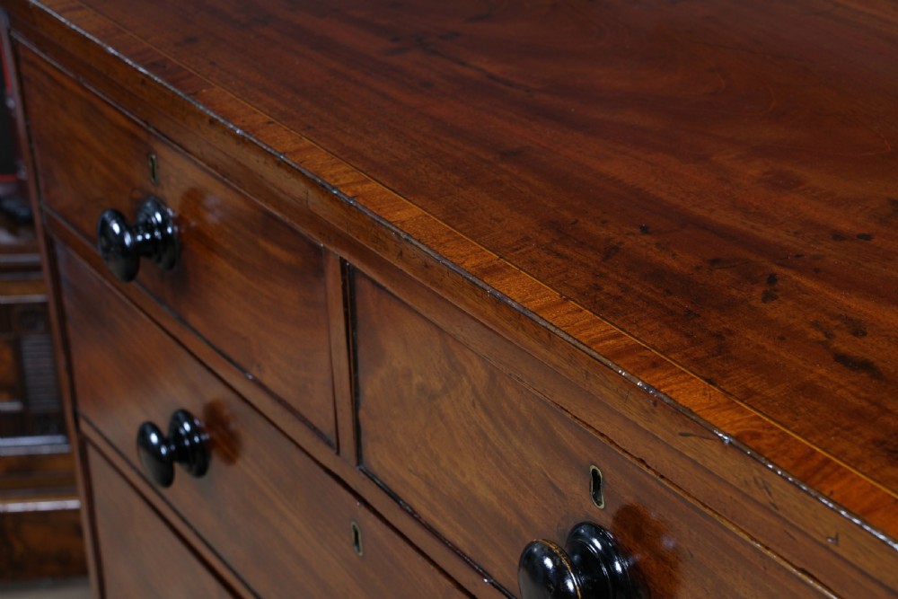Original Antique Georgian Figured Mahogany Chest Bank of 5 Drawers Restored C1820 View X