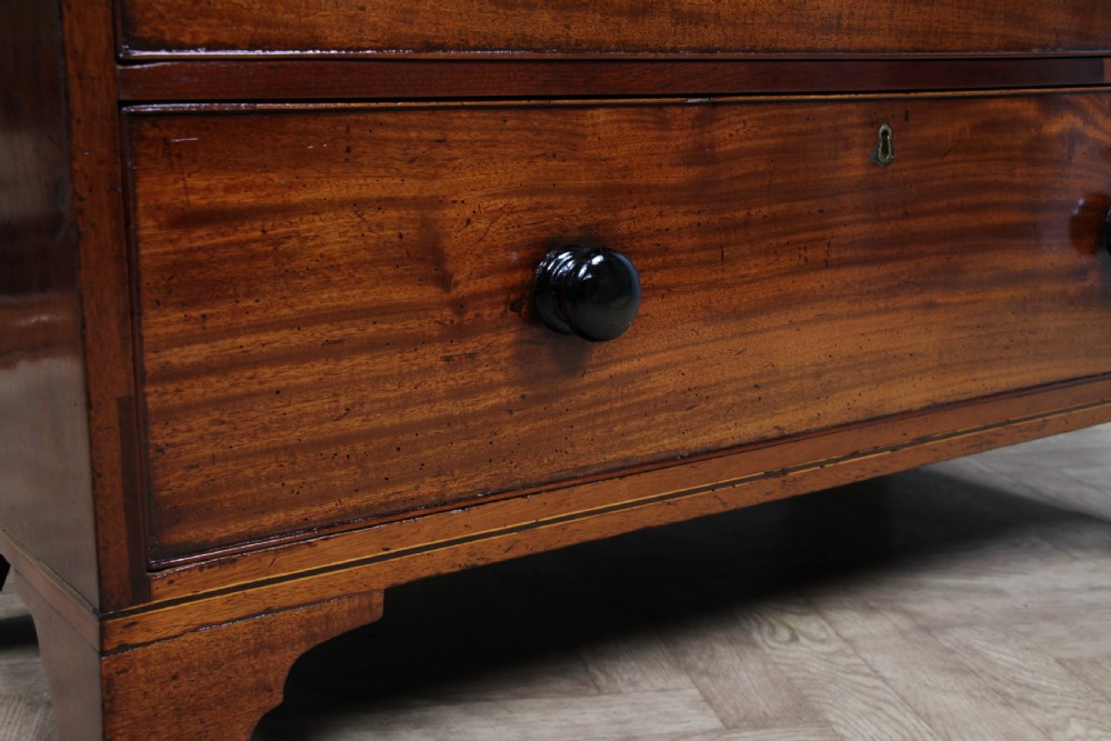 Original Antique Georgian Figured Mahogany Chest Bank of 5 Drawers Restored C1820 View XI
