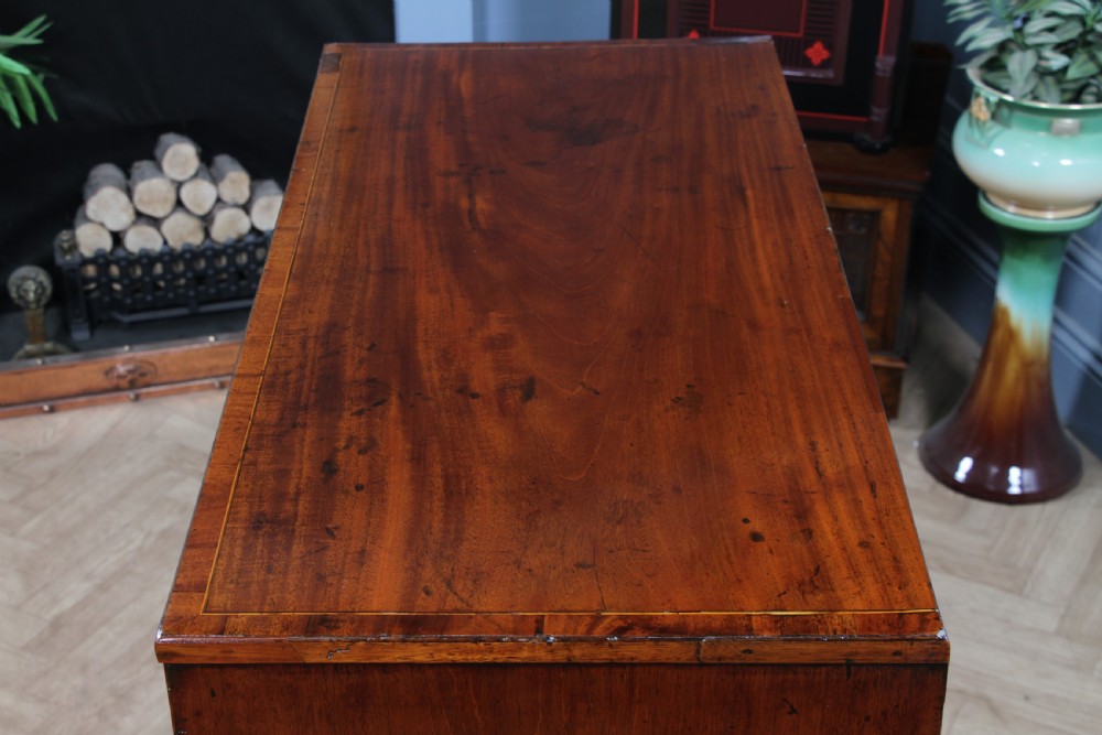 Original Antique Georgian Figured Mahogany Chest Bank of 5 Drawers Restored C1820 View XV