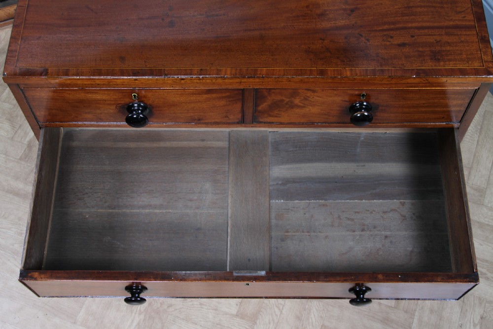 Original Antique Georgian Figured Mahogany Chest Bank of 5 Drawers Restored C1820 View XVIII