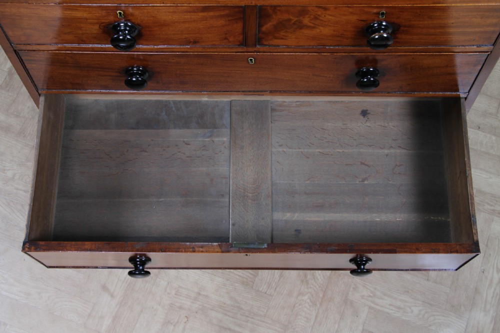 Original Antique Georgian Figured Mahogany Chest Bank of 5 Drawers Restored C1820 View XIX