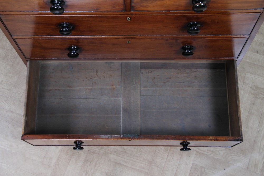 Original Antique Georgian Figured Mahogany Chest Bank of 5 Drawers Restored C1820 View XX