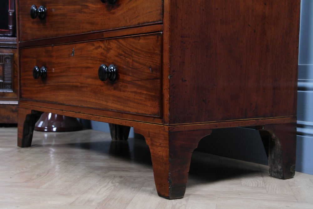Original Antique Georgian Figured Mahogany Chest Bank of 5 Drawers Restored C1820 View XXI