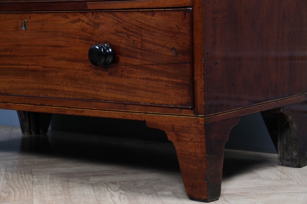 Original Antique Georgian Figured Mahogany Chest Bank of 5 Drawers Restored C1820 View XXII