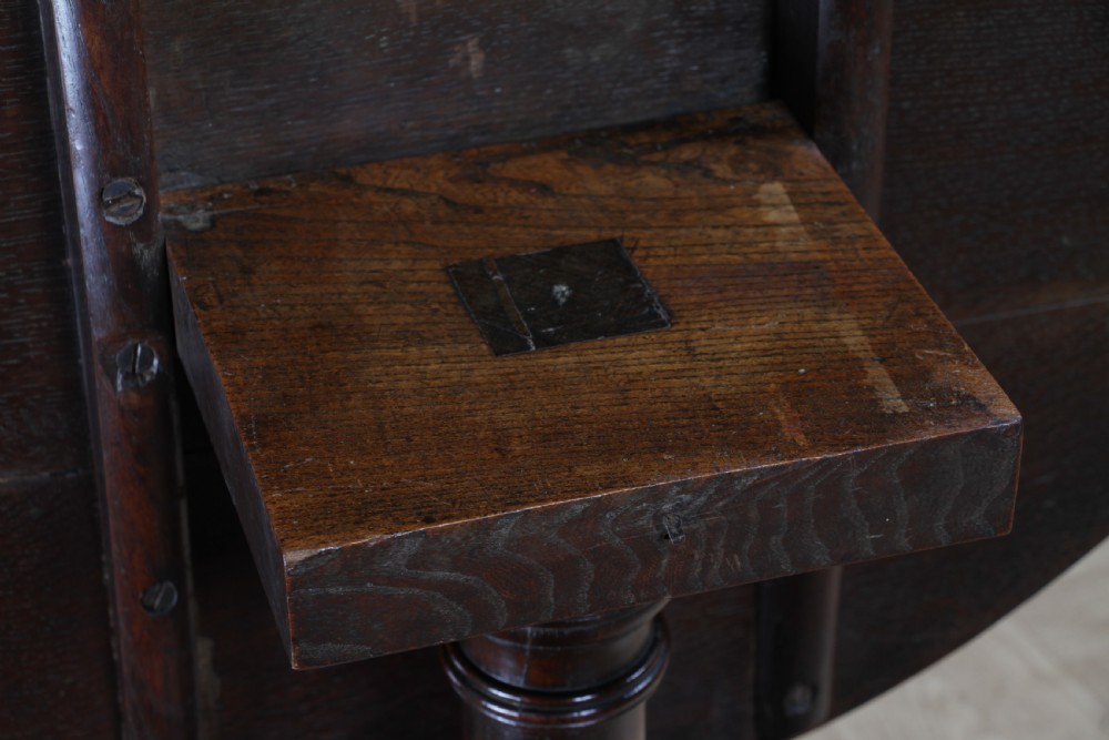 Original Antique Solid Oak Georgian Flip / Tilt Top Tripod Breakfast Table C1830 View IX
