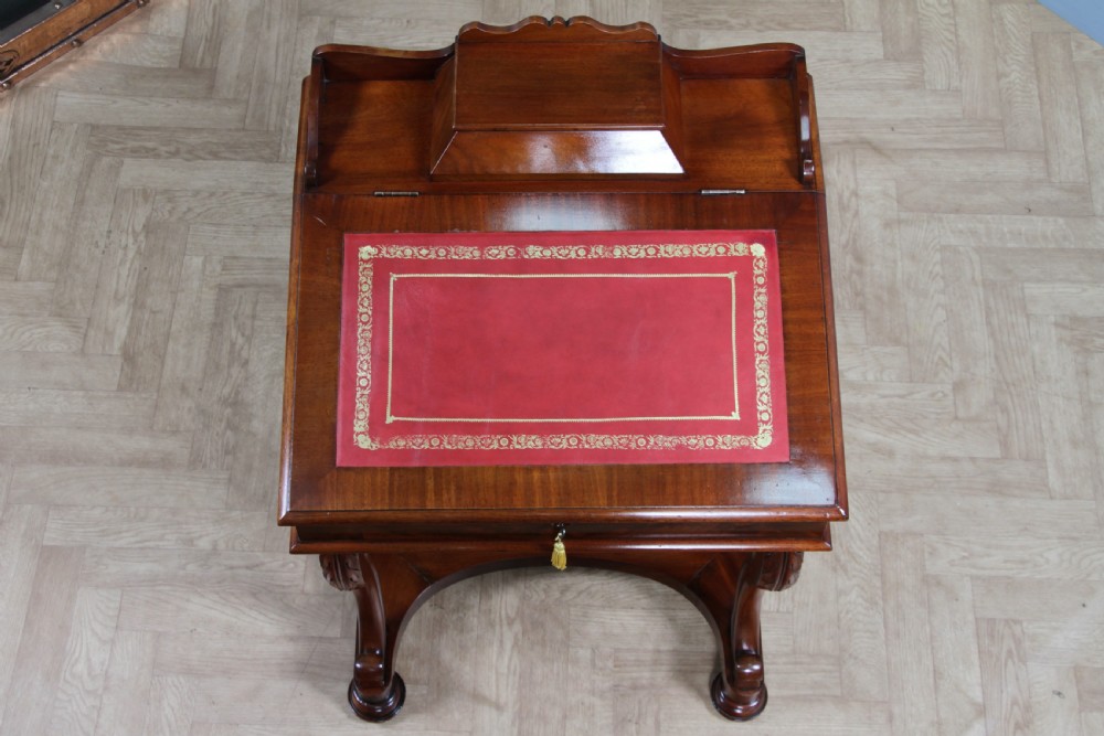 Original Antique Victorian Mahogany 4 Drawer Davenport Desk Restored Lockable With Keys C1870 View X