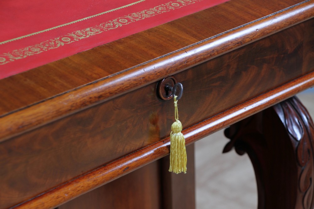 Original Antique Victorian Mahogany 4 Drawer Davenport Desk Restored Lockable With Keys C1870 View XV