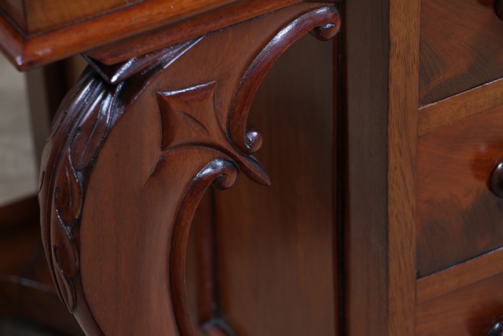 Original Antique Victorian Mahogany 4 Drawer Davenport Desk Restored Lockable With Keys C1870 View XVII